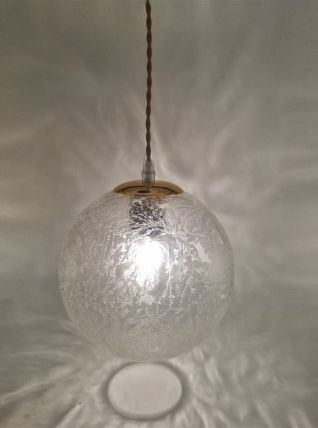 Suspension en verre givré