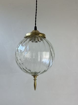 SUSPENSION ANCIENNE EN VERRE ART-DECO 