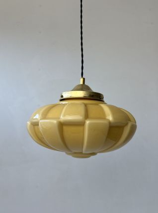 SUSPENSION ANCIENNE EN OPALINE ART-DECO