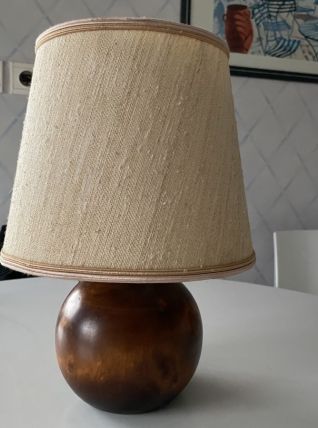 Lampe boule en bois 