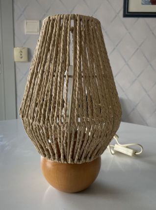 Lampe boule en bois 