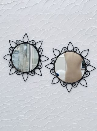 Duo de miroir en fer forgé
