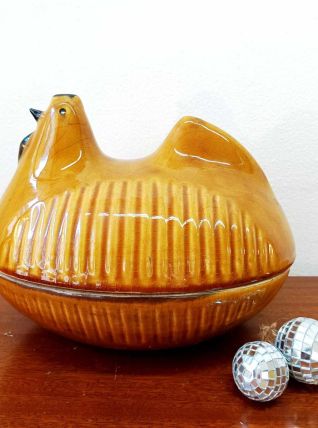 Terrine poule vintage en céramique 