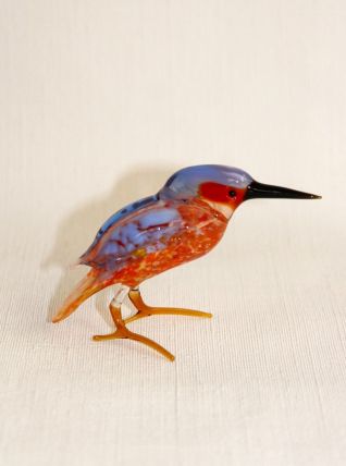 Très belle oiseau martin pêcheur verre de Murano. 