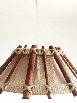 Suspension bois et cordes scandinave 1970