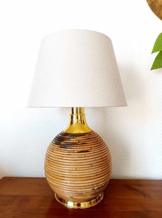 Lampe boule en bambou, Italie 1960 