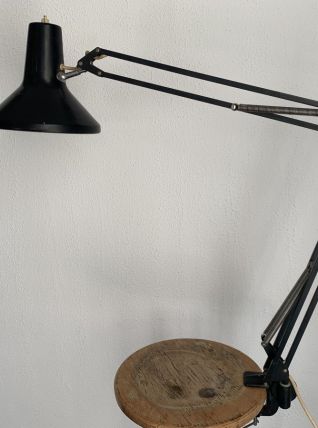 Lampe vintage 1960 d'architecte Luxo L1 noire design mid-cen