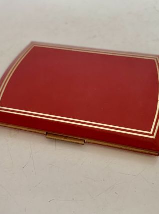 Porte-cigarettes vintage 1940 groseille doré - 8,5 x 6 cm