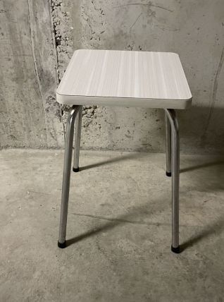 Tabouret en formica blanc années 70