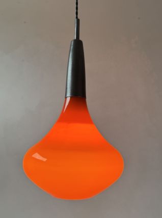 ANCIENNE SUSPENSION GOUTTE ORANGE 1970  VINTAGE
