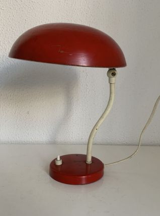 Lampe vintage 1950 bureau champignon rouge diable - 28 cm