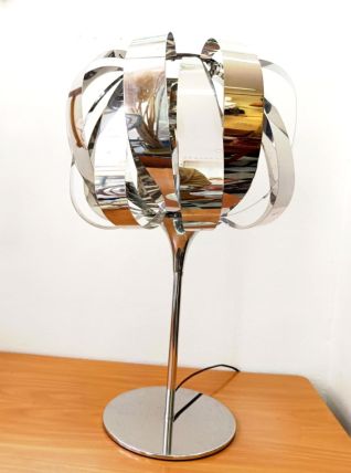 Lampe space age métal chromé