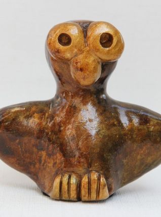 Chouette marron et or, création personnelle - Fait main