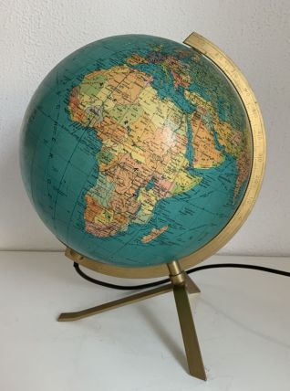 Globe terrestre vintage 1960 PVC JRO wechselbild mappemonde 
