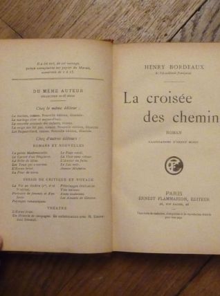 La Croisée des Chemins- Henry Bordeaux- 1922 
