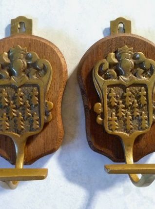 duo de patères  en laiton, vintage