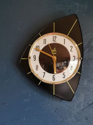 Horloge vintage pendule murale silencieuse années 70 "Japy"
