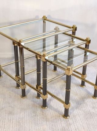 Magnifique ensemble tables gigognes Roche Bobois 1980’s 