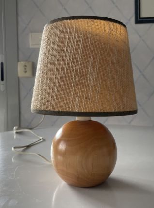 Lampe boule en bois 