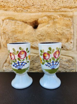 Duo de mazagrans vintage - Elégance florale et charme rétro