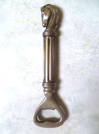 Décapsuleur tete cheval sur colonne , vintage