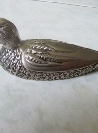 Décapsuleur canard  metal argenté, vintage 