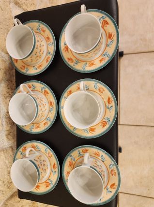 Ensemble de 6 tasses + soucoupes vintage Gallery
