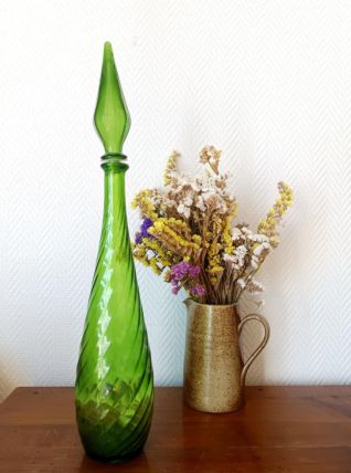 Grande carafe en verre d'Empoli Italie, vintage 
