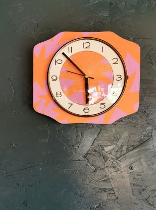 Horloge vintage pendule murale silencieuse Rose étoile orang