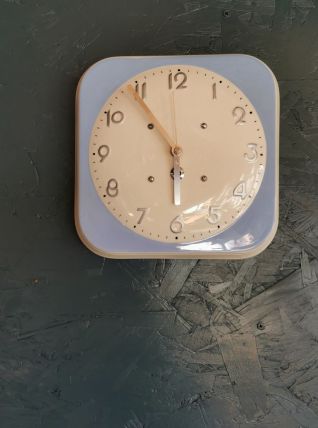 Horloge céramique vintage pendule murale silencieuse carrée 