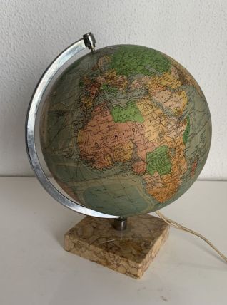 Globe vintage 1960 terrestre verre Perrina marbre mappemonde