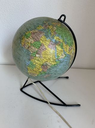 Globe vintage 1960 terrestre verre Girard et Barrère mappemo