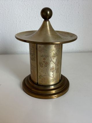 Porte-cigarettes vintage 1960 japonisant laiton boîte - 18 x