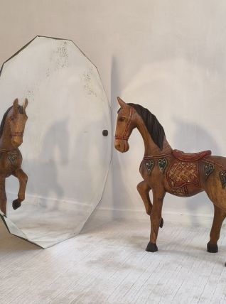 Élégant miroir ancien biseauté à 12 pans – style Art Déco 