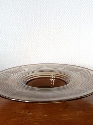 Grande coupe en verre fumé art déco 