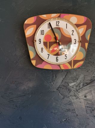 Horloge vintage pendule murale silencieuse "Fleurs vintage"