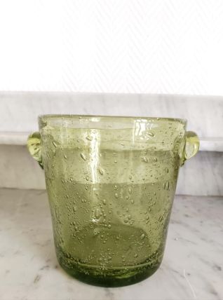 Seau à glaces verre bullé style Biot 
