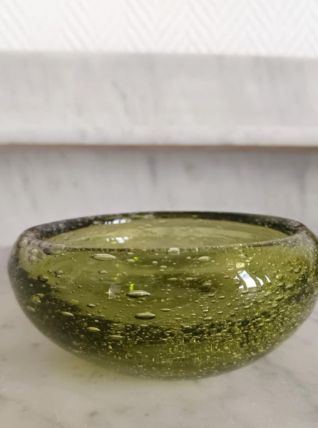 Cendrier en verre bullé style Biot 