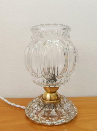 Lampe à poser verre et laiton art déco 