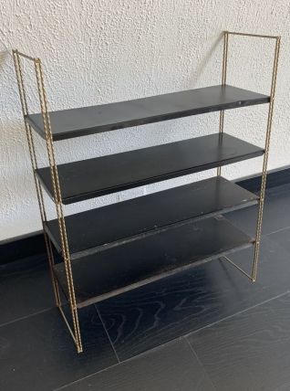 Etagère vintage 1960 String murale noir doré - 60 x 48 cm