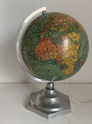 Globe terrestre J.Forest verre vintage 1950 mappemonde - 37 