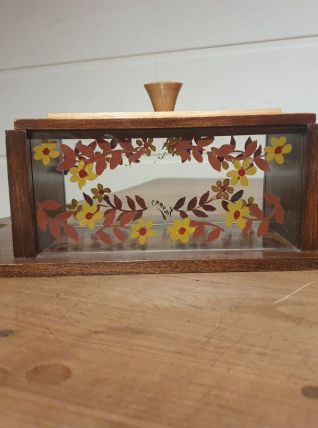 Bonbonnière vintage bois/verre
