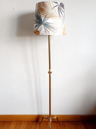 Lampadaire métal doré style Louis XV 