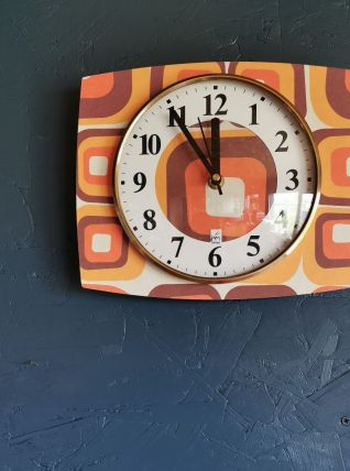 Horloge vintage pendule murale silencieuse "Japy seventies"