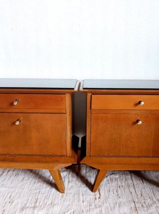 Paire de chevets vintage 1950 