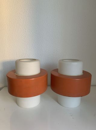 Paire suspension vintage 1960 Louis Kalff "Lierre" Philips c