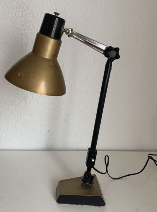 Lampe vintage 1950 industrielle Super Chrome champagne - 55 