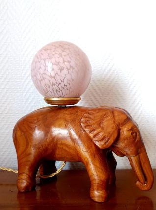 Lampe éléphant verre de Clichy art déco 