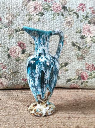 Grand vase/pichet en céramique émaillée Vallauris (années 60