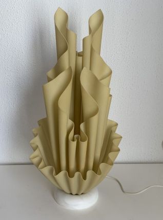 Lampe vintage 1970 Georgia Jacob modèle Corolle jaune flave 